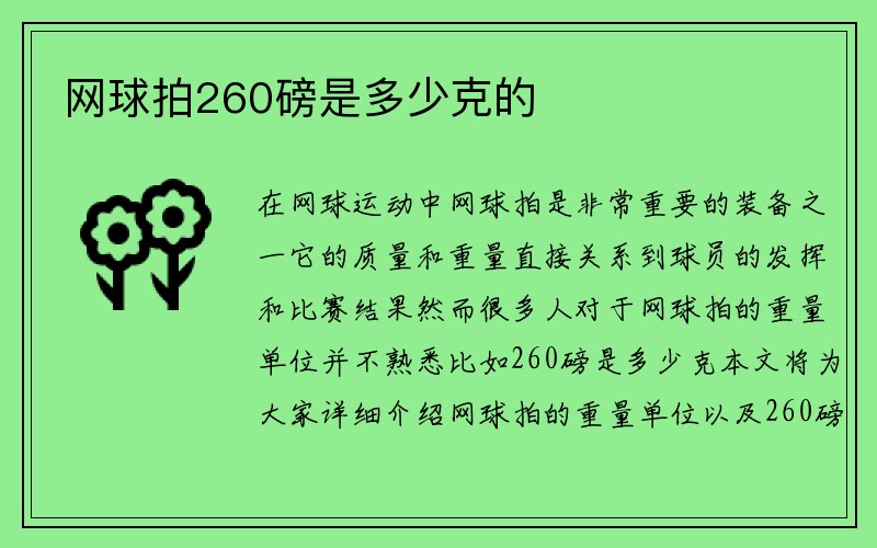 网球拍260磅是多少克的