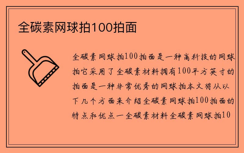 全碳素网球拍100拍面