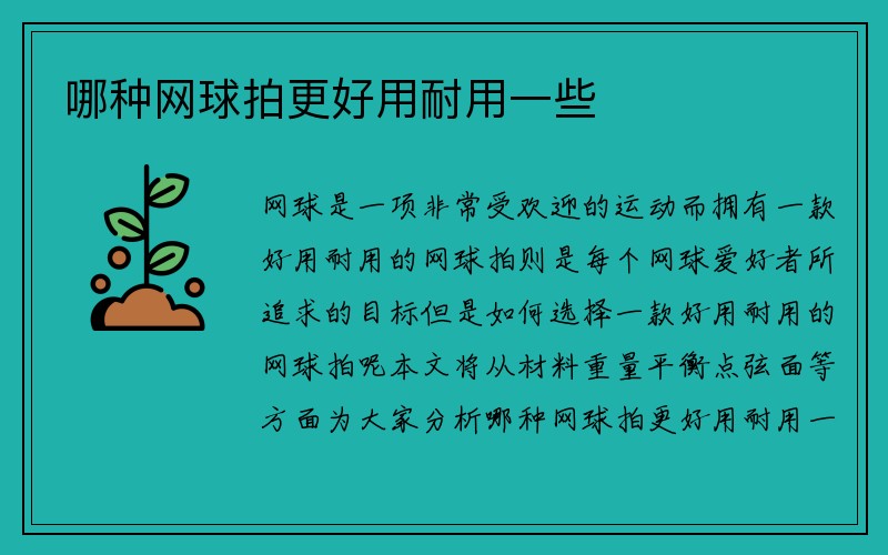 哪种网球拍更好用耐用一些