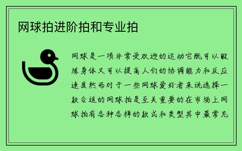 网球拍进阶拍和专业拍