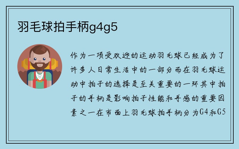 羽毛球拍手柄g4g5